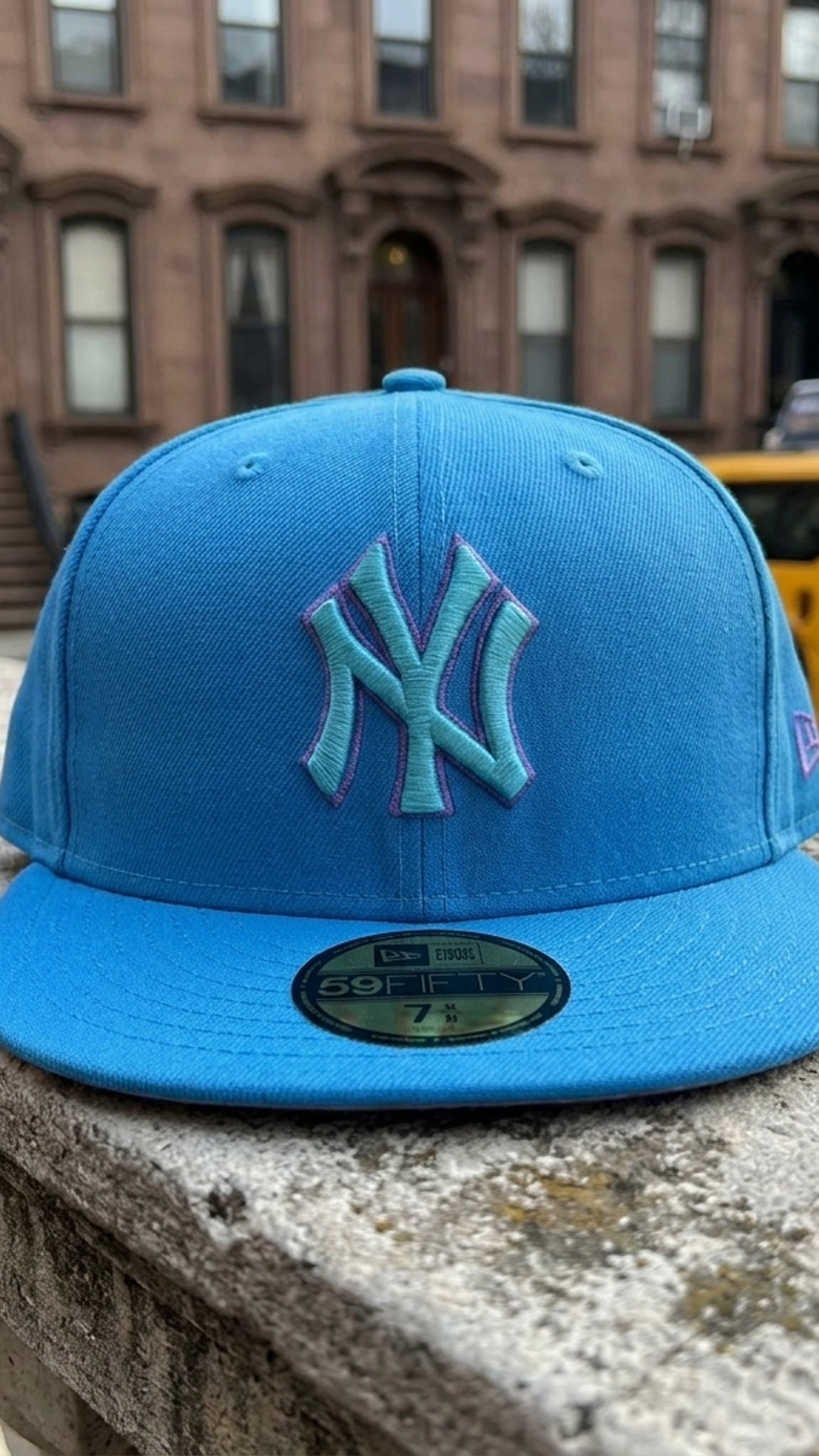 New York Yankees New Era 59FIFTY Fitted Sz 7 5/8 Solid Blue Blueout NWT