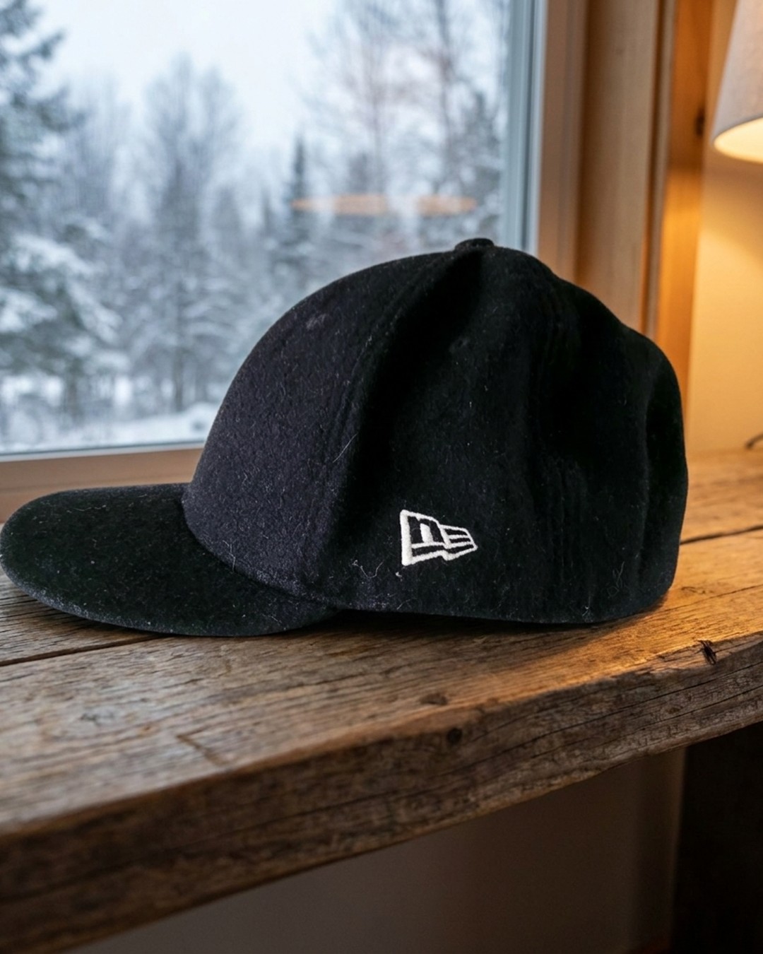 New Era 59FIFTY Black Wool Fitted Hat 7 3/8