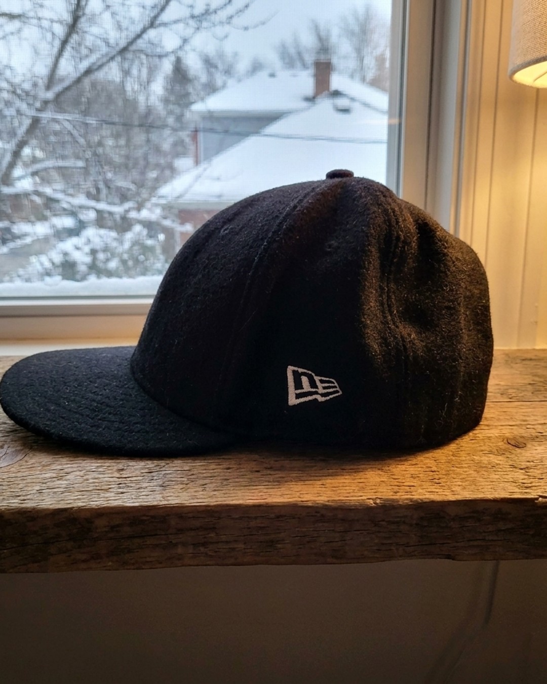 New Era 59FIFTY Black Wool Fitted Hat 7 3/8