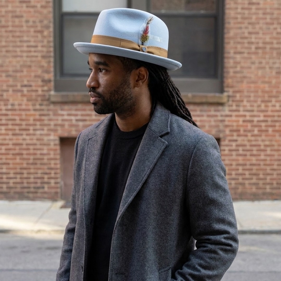 BNWT Brixton Gain Wool Fedora Unisex Hat Medium Haze Cap 7 1/4 58cm — worn