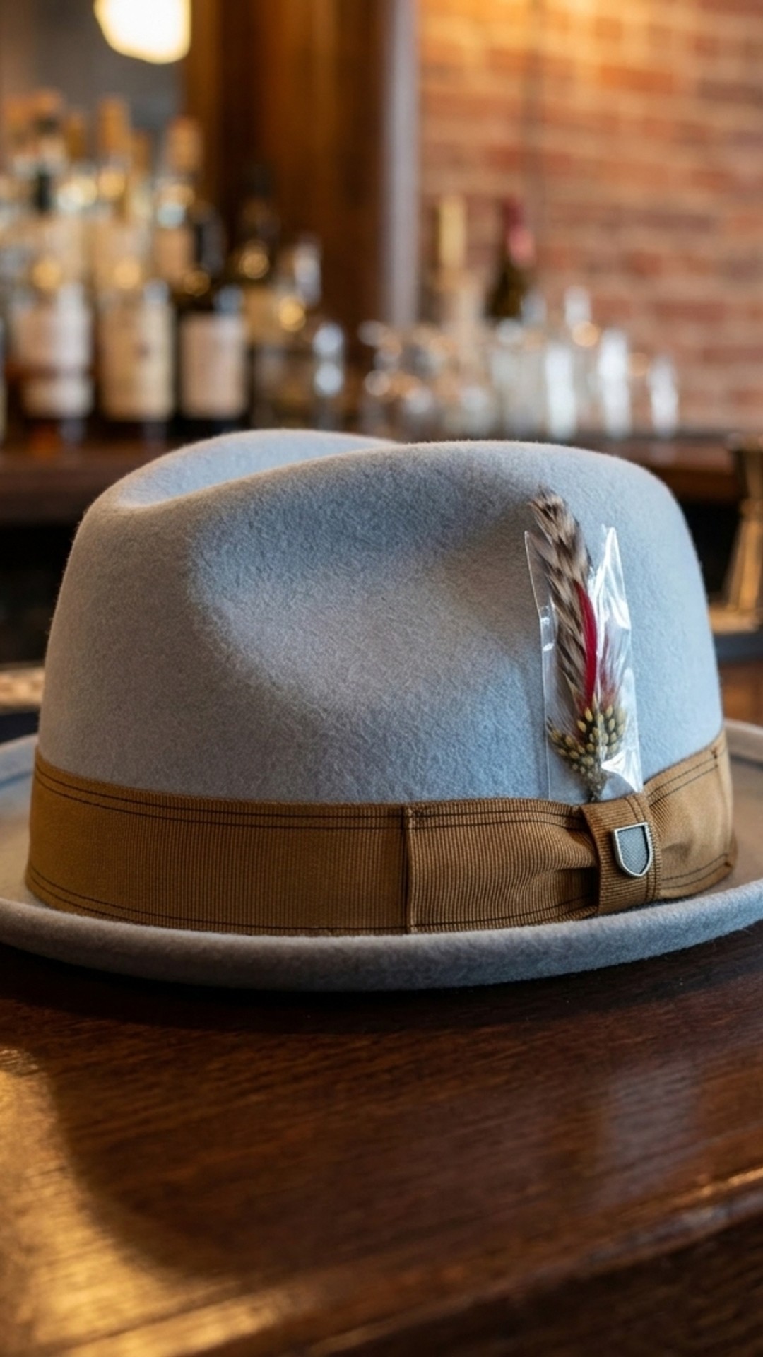 BNWT Brixton Gain Wool Fedora Unisex Hat Medium Haze Cap 7 1/4 58cm