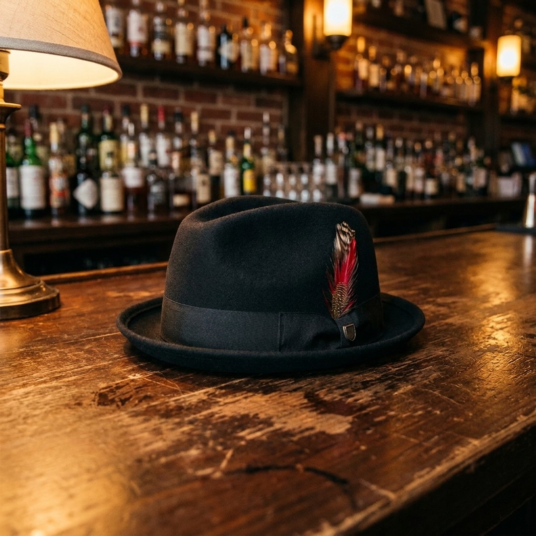 Brixton Gain Fedora M - BLACK REFB19B3