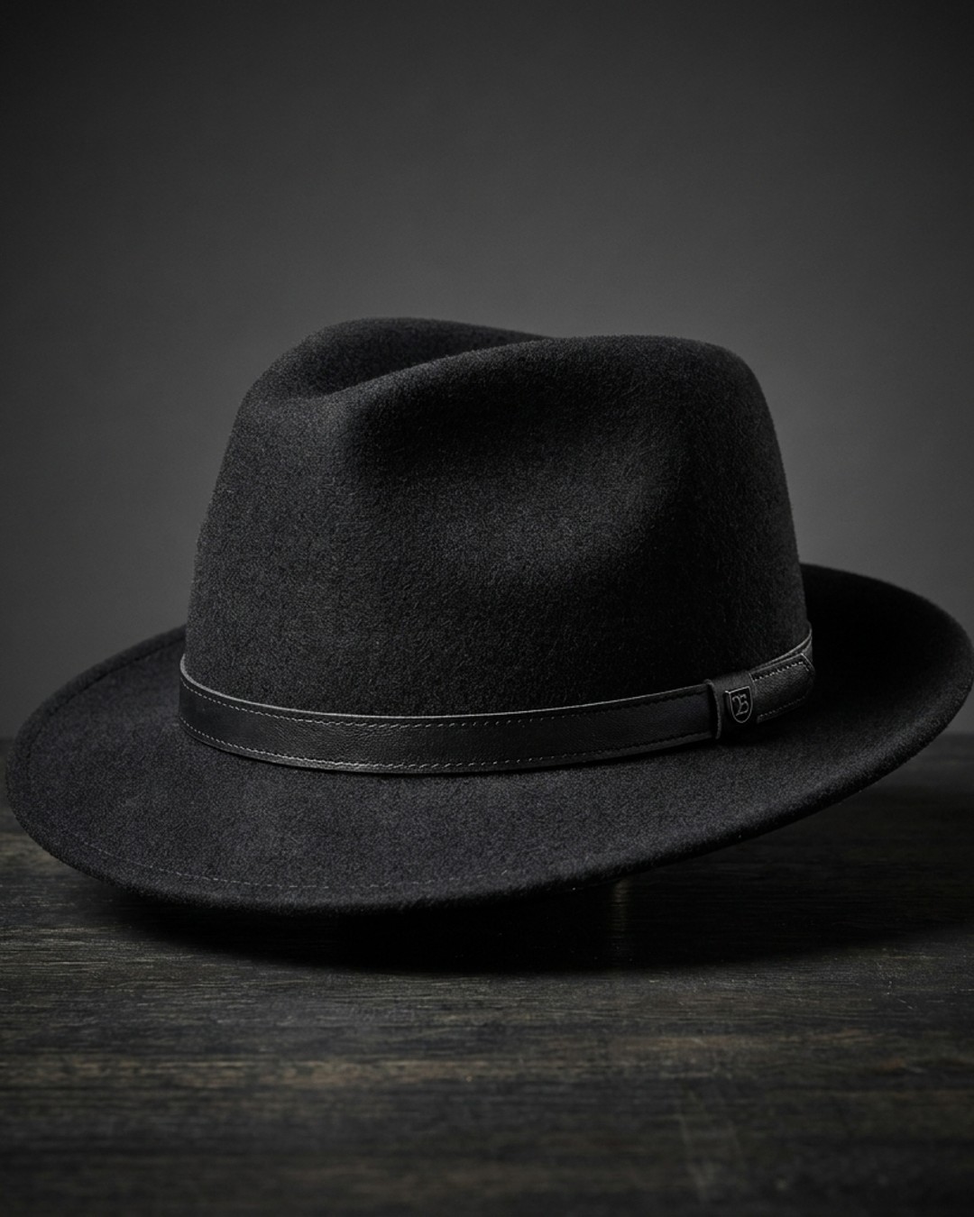 Brixton Messer Fedora Hat - Black Felt