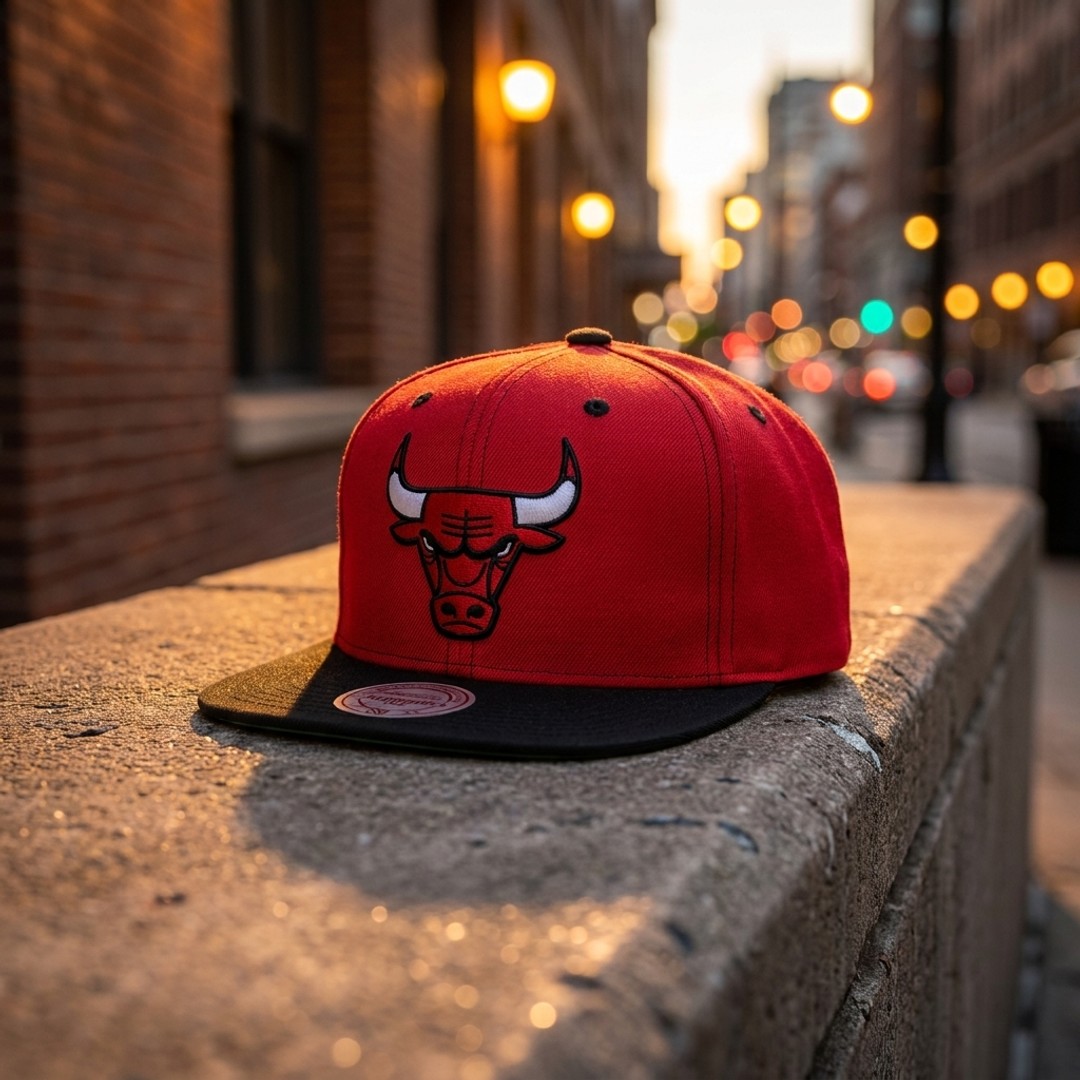 Chicago Bulls Mitchell & Ness Snapback Cap - Red/Black