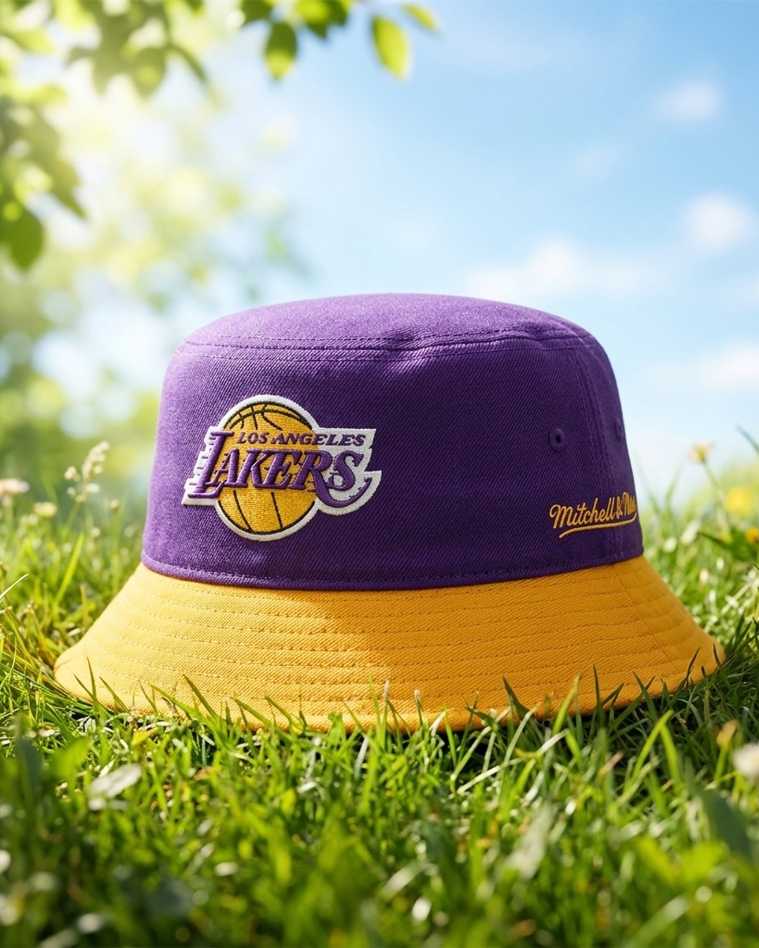 Los Angeles Lakers Mitchell & Ness Bucket Hat - Purple/Gold