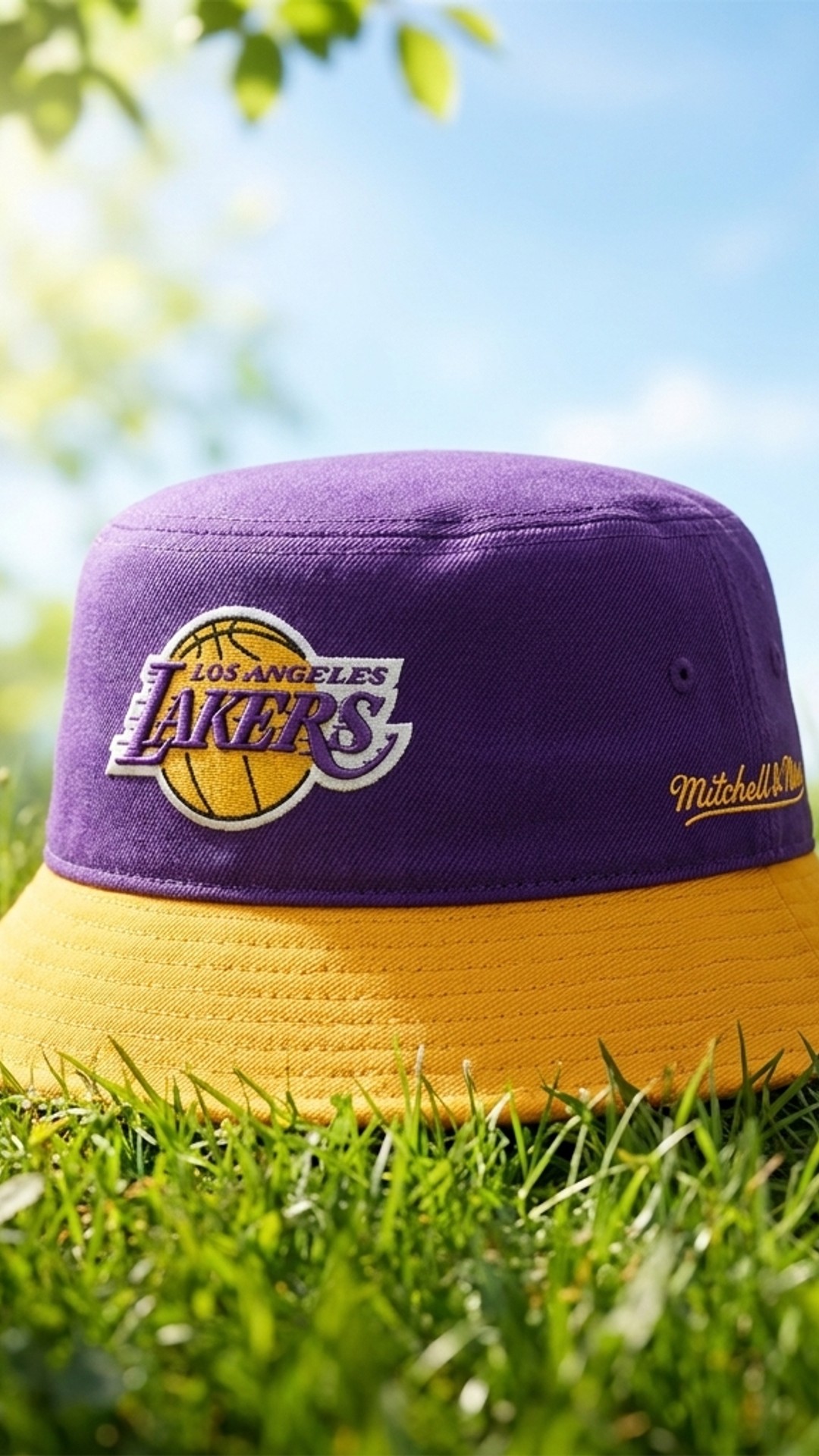 Los Angeles Lakers Mitchell & Ness Bucket Hat - Purple/Gold