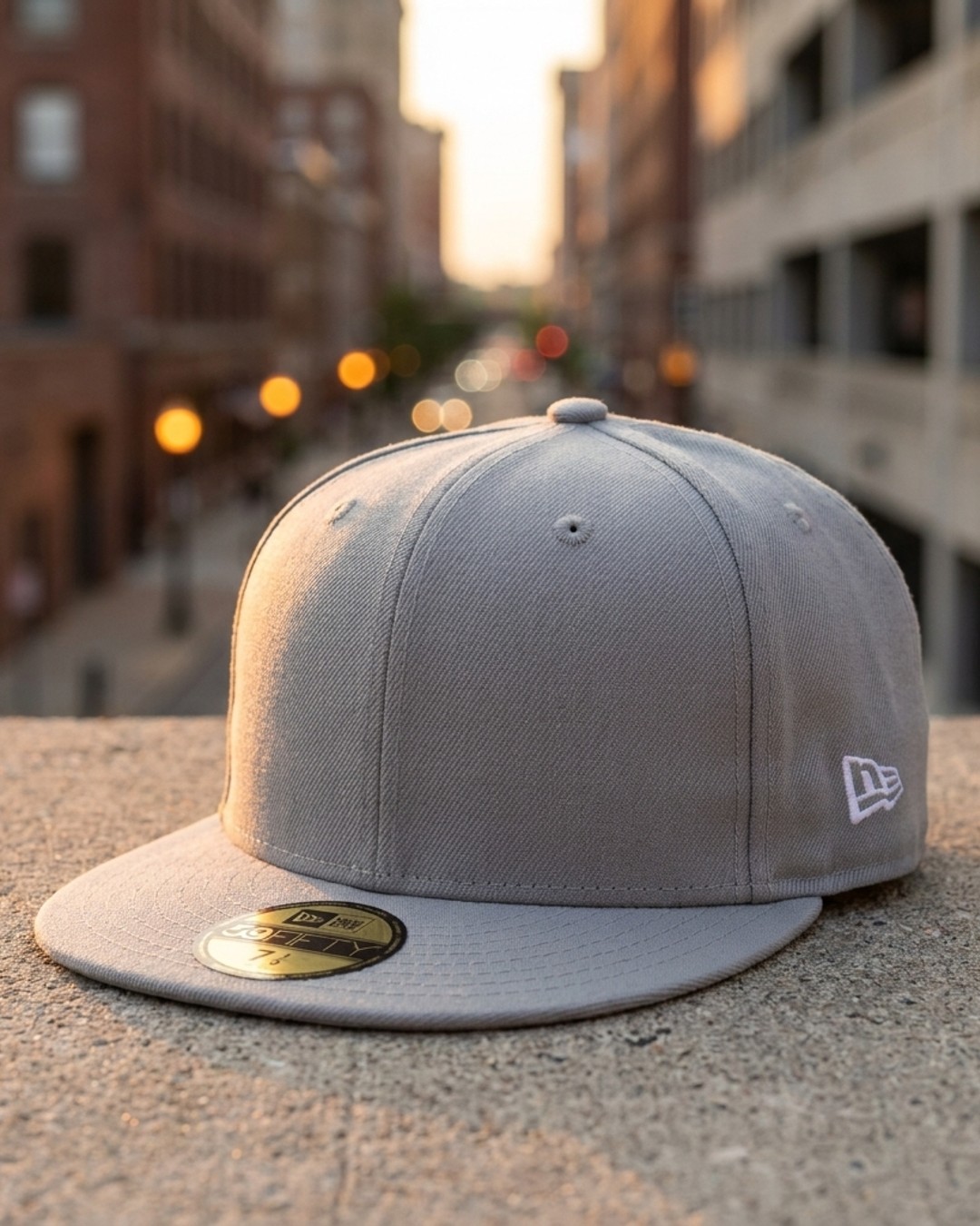New Era 59FIFTY plain grey 5950 7 7/8